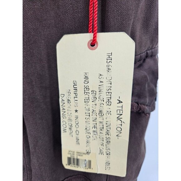 New Da-Nang Silk Utility Pants Girls 5 Chestnut Brown Cargo Pockets - Picture 3 of 7